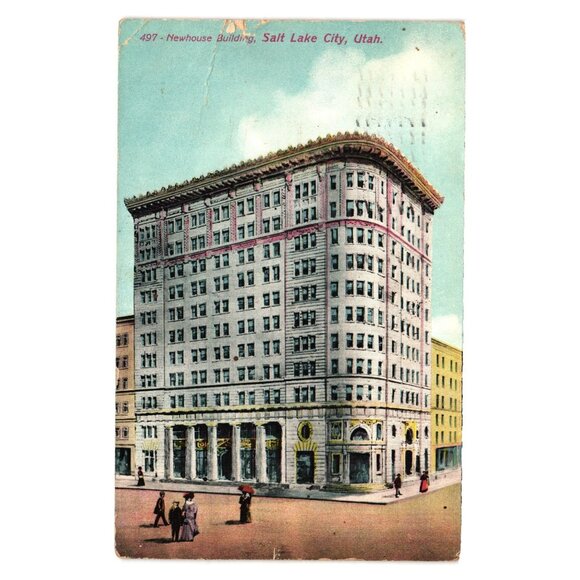 Vintage 1911 Postcard Newhouse Building Salt Lake City Utah Historic Landmark - Picture 1 of 2